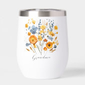 Bouteille d'eau florale personnalisée pour grand-m (Arrière)