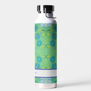 Bouteille d'eau florale personnalisée Turquoise Tw