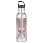 Bouteille d'eau florale rose délicate (Dos)