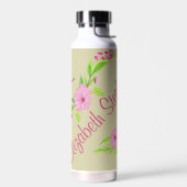Bouteille d'eau florale rose et verte (Gauche)
