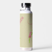 Bouteille d'eau florale rose et verte (Plage)
