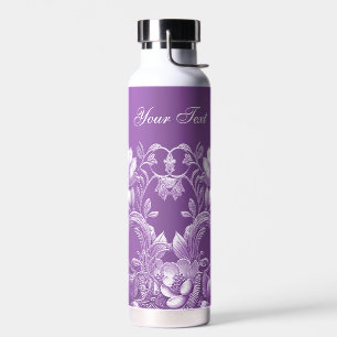 Bouteille d'eau florale violette