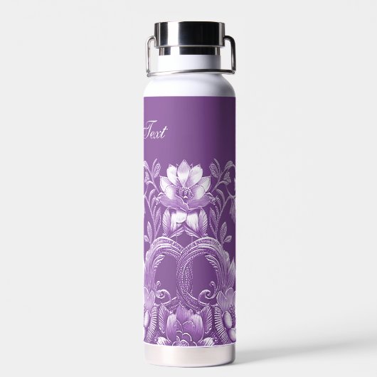 Bouteille d'eau florale violette (Arrière)