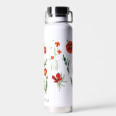 Bouteille D'eau Flore de pavots rouges (Arrière)