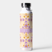 Bouteille D'eau Flore Moderne Personnalisée Violet Et Crème (Gauche)