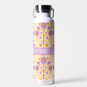 Bouteille D'eau Flore Moderne Personnalisée Violet Et Crème (Avant)