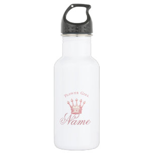 Bouteille D'eau Flower Girl cadeau, Couronne rose