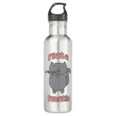 Bouteille D'eau Flute Fanatic Pink Gray Cat (Devant)
