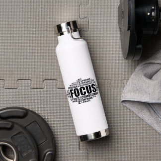 Bouteille D'eau FOCUS – Conception de nuage de mots motivationnels
