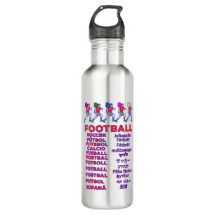 Bouteille D'eau Football en plusieurs langues -Fußball Calcio Soc