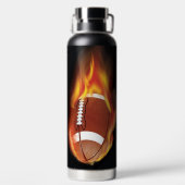 Bouteille D'eau Football flamboyant avec nom (Plage)