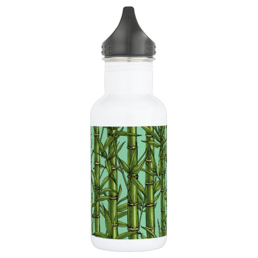 Bouteille D'eau Forêt de bambou sur bleu clair (Gauche)