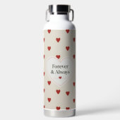 Bouteille D'eau Forever & Always" Minimalist Red Heart Pattern - C (Avant)