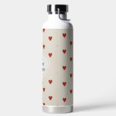 Bouteille D'eau Forever & Always" Minimalist Red Heart Pattern - C (Droite)