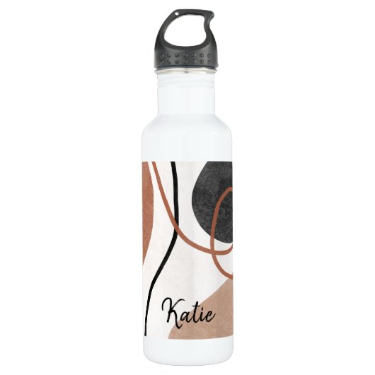Bouteille D'eau Formes de forme libre Abstraites - Brown et noires (Devant)