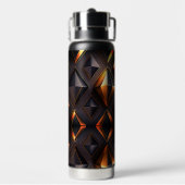 Bouteille D'eau Formes géométriques élégantes en or noir (Arrière)