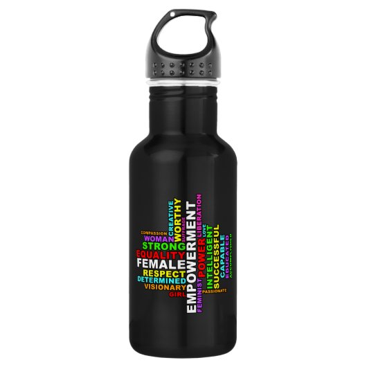Bouteille D'eau Forte femme Word Cloud (Devant)