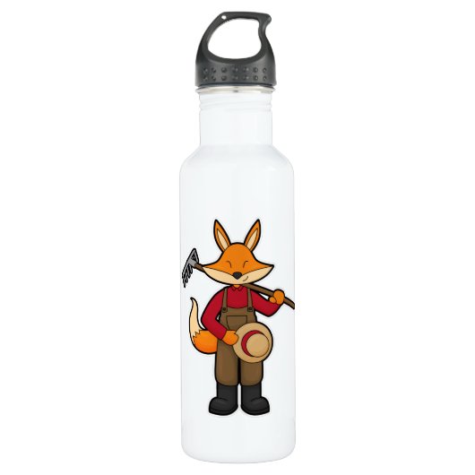 Bouteille D'eau Fox en fermier avec Rake & Casquette (Devant)