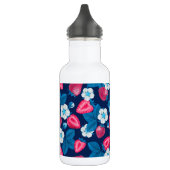 Bouteille D'eau Fraises roses sur bleu (Gauche)