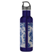 Bouteille D'eau Française toile de jouy bleu et blanc élégant (Dos)