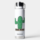 Bouteille D'eau Free Cactus Hugs nom personnalisé (Arrière)