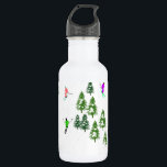 Bouteille D'eau Freeride Skieurs alpins Ski illustration Ski<br><div class="desc">skieur d'hiver cool design motif avec skieurs skieurs sur les pistes de la station de ski alpin parmi des sapins enneigés dans les alpes. Les skieurs freeride portent des combinaisons de ski rétro vintages et colorées, descendent en ski avec des skis sur un arrière - plan de paysage de montagne...</div>
