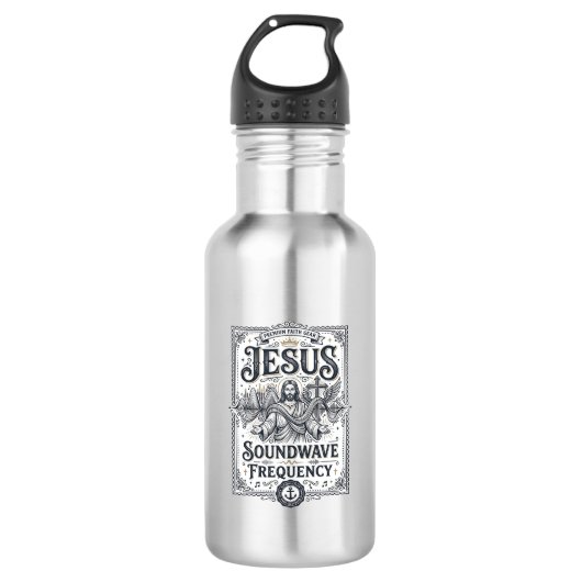 Bouteille D'eau Fréquence d'onde sonore Jésus Fréquence d'onde son (Devant)