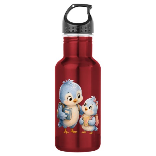 Bouteille D'eau Frères et sœurs d'oiseau bleu (Devant)