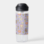 Bouteille D'eau FRIENDS™ | Motif d'icône violette (Arrière)