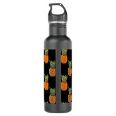 Bouteille D'eau Fruits d'ananas sur le noir (Dos)