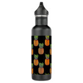 Bouteille D'eau Fruits d'ananas sur le noir (Droite)