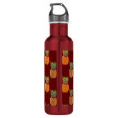 Bouteille D'eau Fruits d'ananas sur le rouge (Dos)