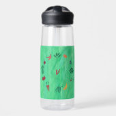 Bouteille D'eau Fruits et légumes à monogramme sur fond vert (Avant)