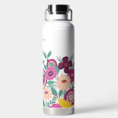 Bouteille D'eau Fruits tropicaux, Monogramme botanique Fleur sauva (Plage)