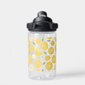 Bouteille D'eau Fun jaune vif Citron Fruit Enfants Nom École (Salle de sport)