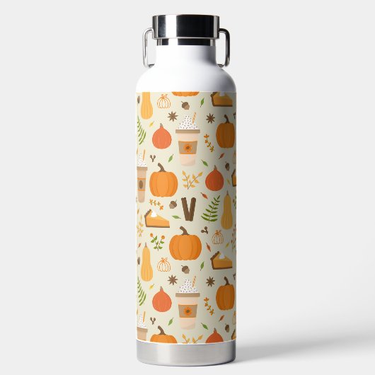 Bouteille D'eau Fun Orange Fall Motif (Avant)