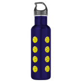 Bouteille D'eau Fun Pickleball Motif Jaune et Bleu (Dos)