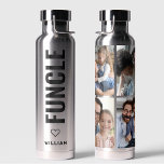 Bouteille D'eau Funcle | Fun Oncle Nom personnalisé Chrome moderne<br><div class="desc">Funcle - Fun Uncle Bouteille d'eau de famille Le design sur la bouteille comprend un texte moderne minimaliste gras qui dit "Funcle ( Fun Uncle )". Parfait pour,  Anniversaires,  Cadeaux de la Saint-Valentin. Sa nature personnalisable en fait un cadeau spécial,  unique et réfléchi pour toute occasion.</div>