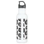 Bouteille D'eau Funky Black et blanc floral (Dos)