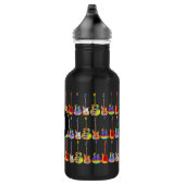 Bouteille D'eau Funky psychédélique Motif de guitare Monogramme (Droite)