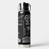 Bouteille D'eau Funky White Chalk Blackboard Enseignant élémentair (Arrière)