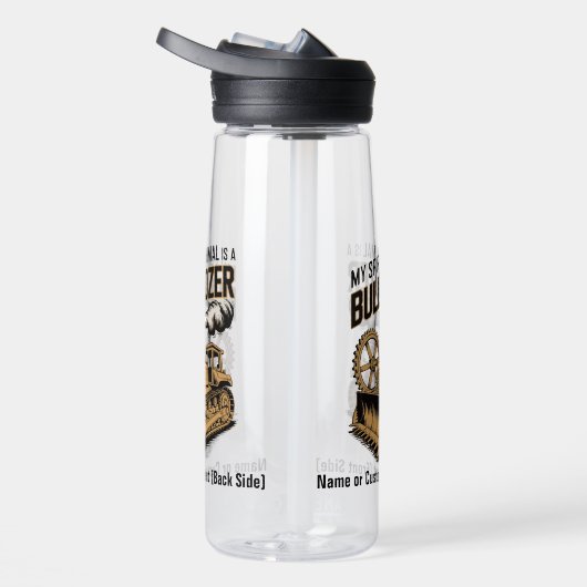 Bouteille D'eau Funny Bulldozer Minimalist Retro Spirit Animal (Droite)