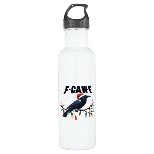 Bouteille D'eau Funny Crow Christmas Classic Retro Design (Devant)