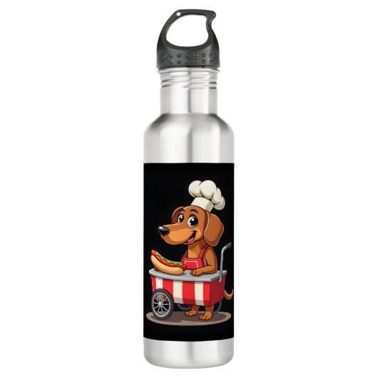 Bouteille D'eau Funny Dachshund Chien Hotdog Sandwich Weenie Sauci (Devant)