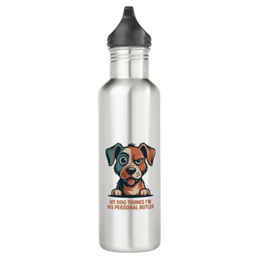 Bouteille D'eau Funny Dog Butler Quote Illustration (Droite)