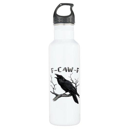 Bouteille D'eau Funny F-Caw-F Gothic Crow Humor Essential (Devant)