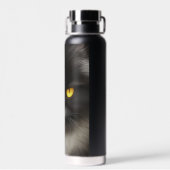Bouteille D'eau Funny Fluffeux noir Perse noir chaton visage (Arrière)