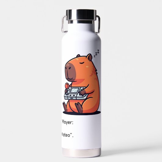 Bouteille D'eau Funny Gaming Thermos – Capybara Retro Style (Avant)