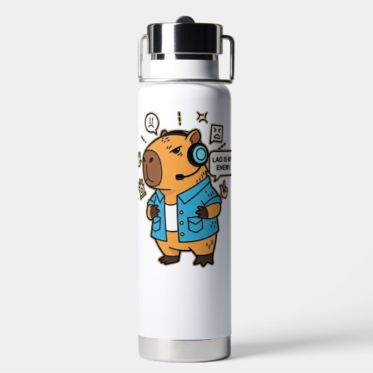 Bouteille D'eau Funny Gaming Thermos – Lag Is My Enemy Personalize (Arrière)