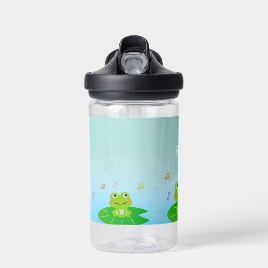 Bouteille D'eau Funny Happy Frogs et Good Vibes Only Text (Avant)